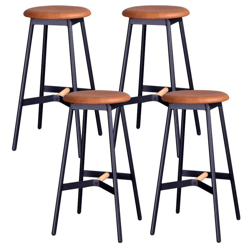 Modern Style Bar-stool Round Seat Counter Bar Stool with Metal Legs for Home