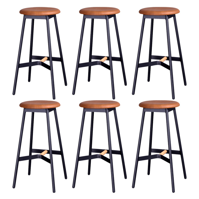 Modern Style Bar-stool Round Seat Counter Bar Stool with Metal Legs for Home
