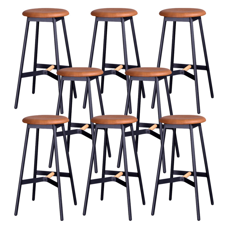 Modern Style Bar-stool Round Seat Counter Bar Stool with Metal Legs for Home