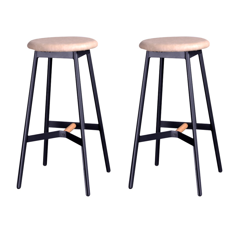 Modern Style Bar-stool Round Seat Counter Bar Stool with Metal Legs for Home