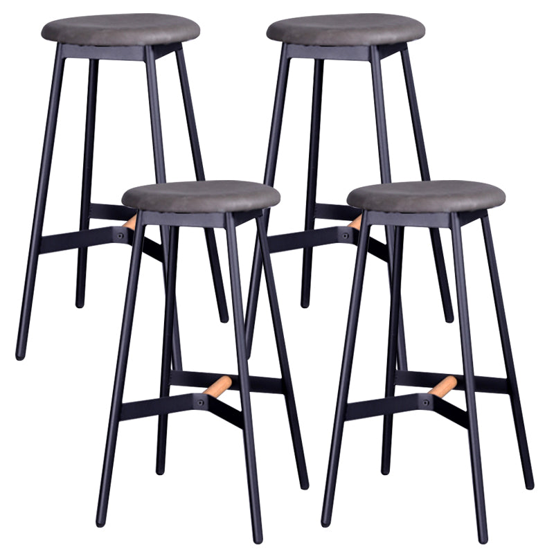 Modern Style Bar-stool Round Seat Counter Bar Stool with Metal Legs for Home