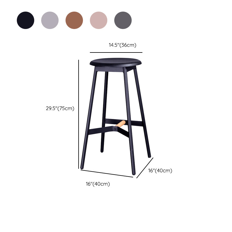 Modern Style Bar-stool Round Seat Counter Bar Stool with Metal Legs for Home