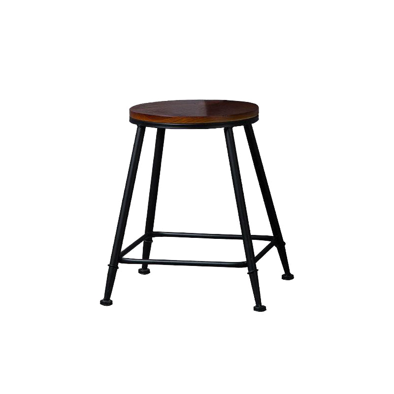 Industrial Solid Wood Counter Stool Metal Counter Height Stools for Home Use