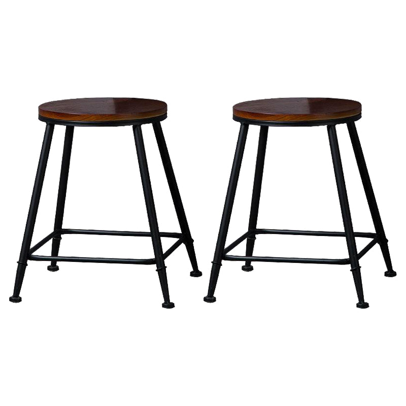 Industrial Solid Wood Counter Stool Metal Counter Height Stools for Home Use