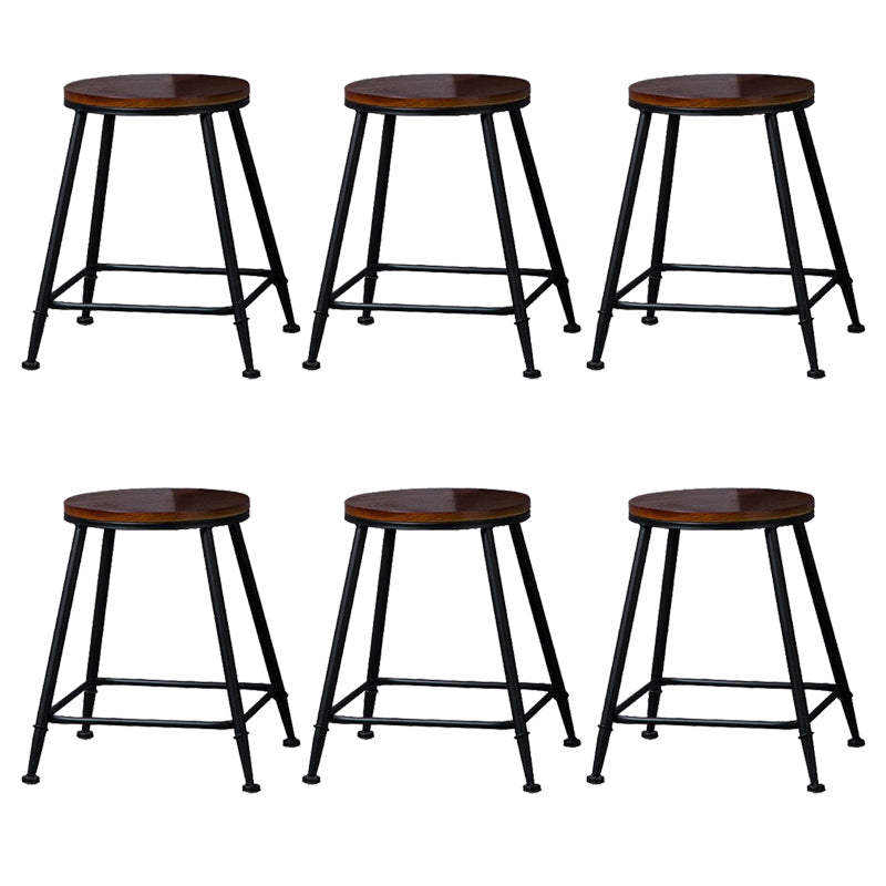 Industrial Solid Wood Counter Stool Metal Counter Height Stools for Home Use