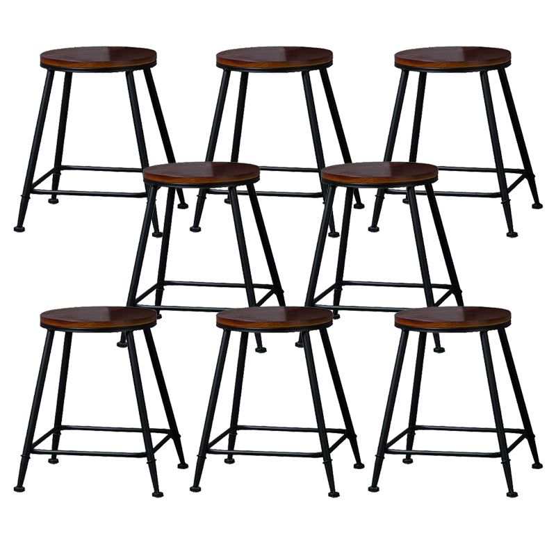 Industrial Solid Wood Counter Stool Metal Counter Height Stools for Home Use