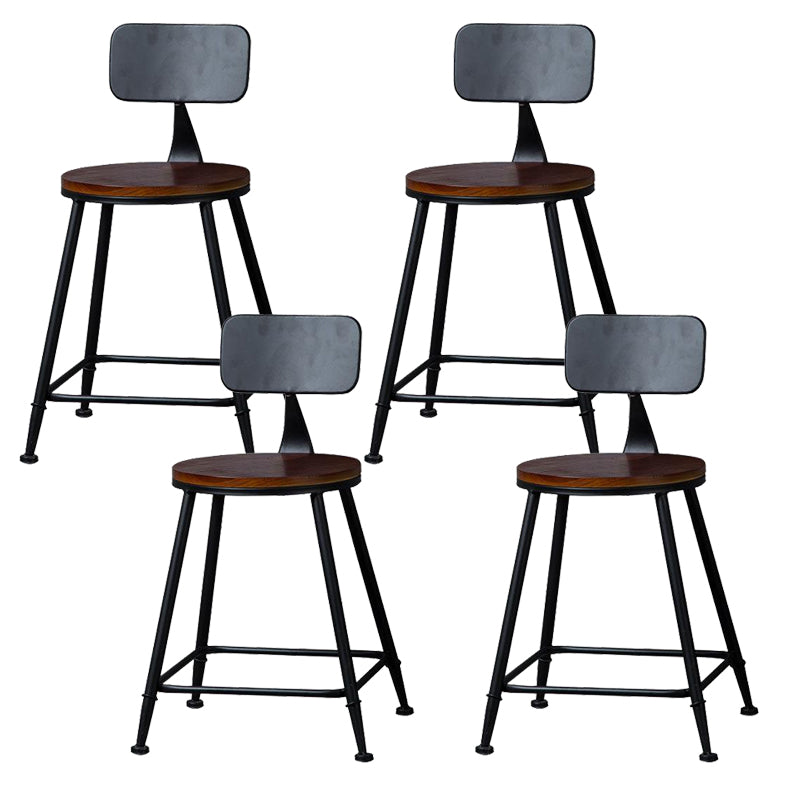 Industrial Solid Wood Counter Stool Metal Counter Height Stools for Home Use