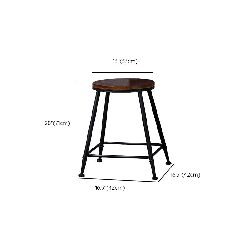 Industrial Solid Wood Counter Stool Metal Counter Height Stools for Home Use