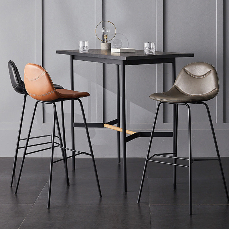 Modern Style Bar-stool Bucket Seat Counter Bar Stool with Metal Legs for Home