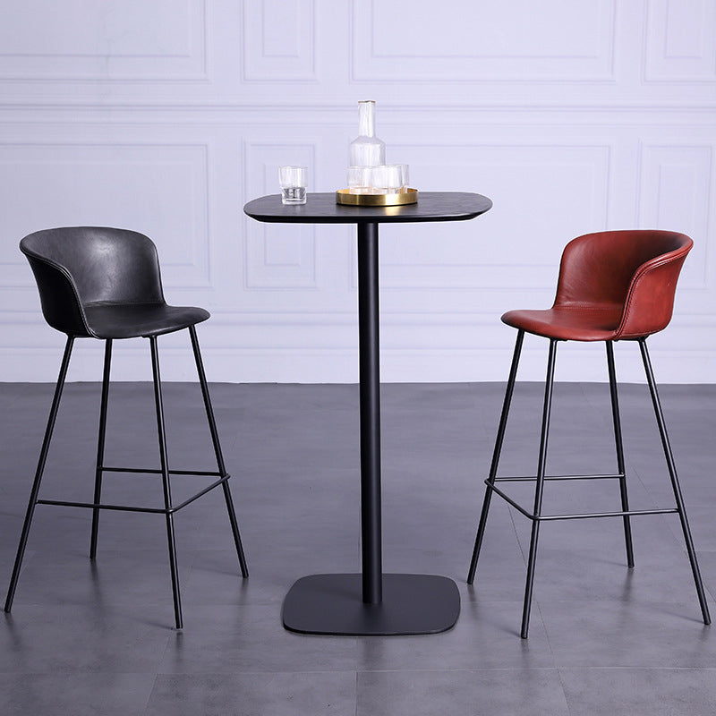 Modern Bar-stool Bucket Seat Counter Bar Stool with Metal Legs for Home Use