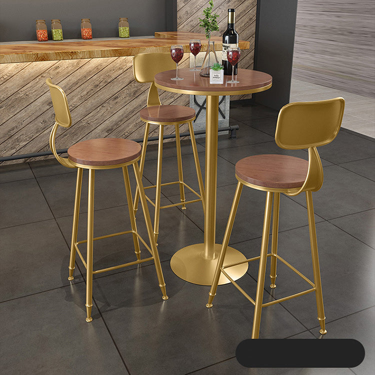 Metal Contemporary Pub Table Set 1/2/3/4 Pieces Bar Set with Upholstered Stools