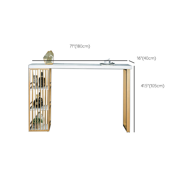 Glam Bar Table Set 1/3 Pieces Rectangle Wood Counter Table with Stools