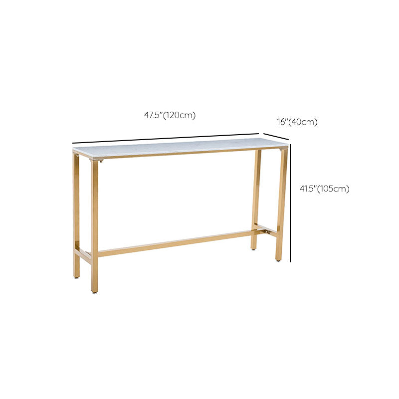 Glam Rectangle Bar Table Set 1/4/7 Pieces Faux Marble Fixed Counter Table Set