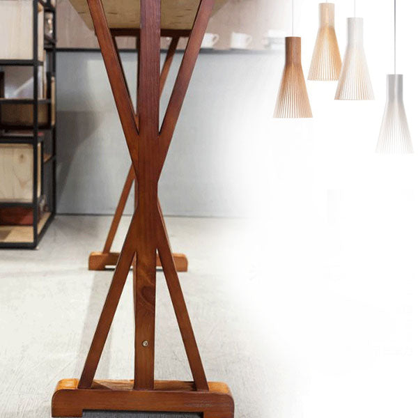 Modern Bar Table Set 1/2/4/7 Pieces Solid Wood Counter Table with Backless Stools