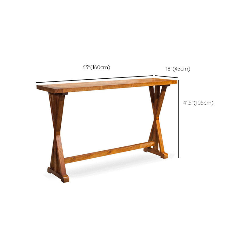 Modern Bar Table Set 1/2/4/7 Pieces Solid Wood Counter Table with Backless Stools