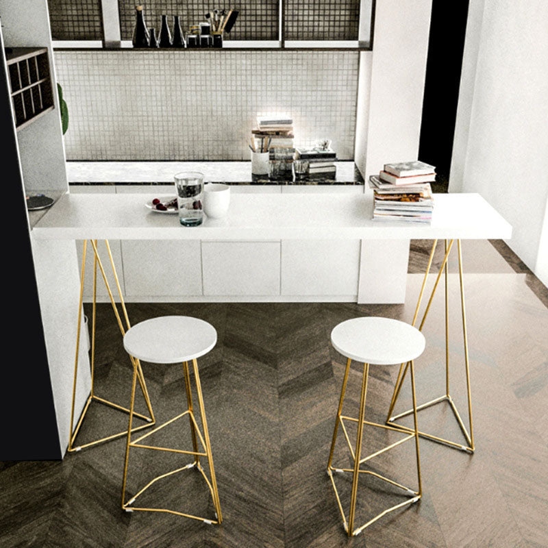 Solid Wood Bar Stool and Table Rectangular 1/3 Pieces Pub Table Set