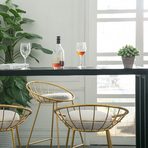 Industrial Table and Stool 1/4 Pieces Solid Wood Pub Table Set