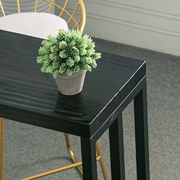 Industrial Table and Stool 1/4 Pieces Solid Wood Pub Table Set