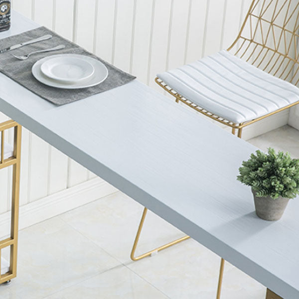 Glam Style Fixed Bar Table 1/3 Pieces Solid Wood Rectangle Counter Set