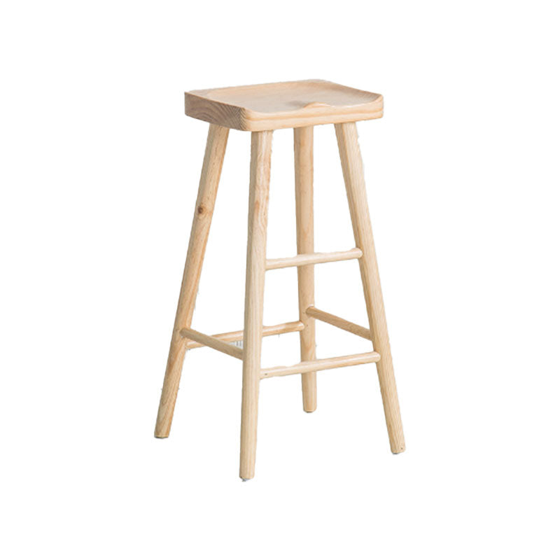 Glam Style Fixed Bar Table 1/3 Pieces Solid Wood Rectangle Counter Set