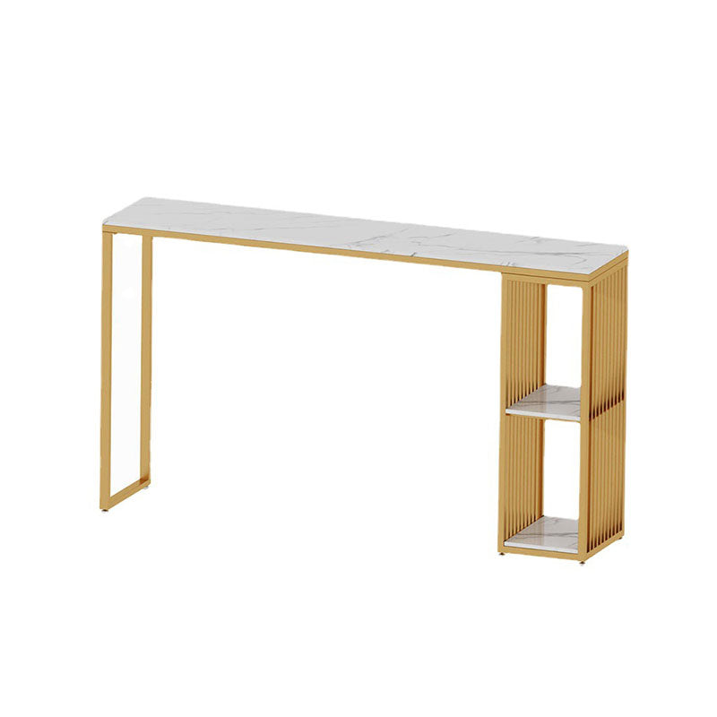 Glam Style Bar Table Set 1/3 Pieces Faux Marble Rectangle Counter Set