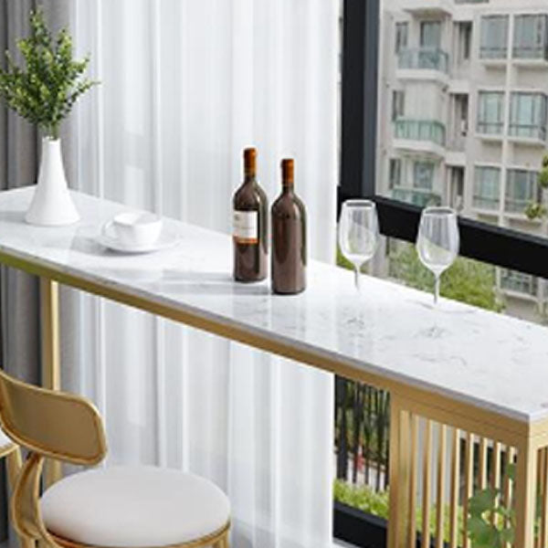 Glam Style Bar Table Set 1/3 Pieces Faux Marble Rectangle Counter Set