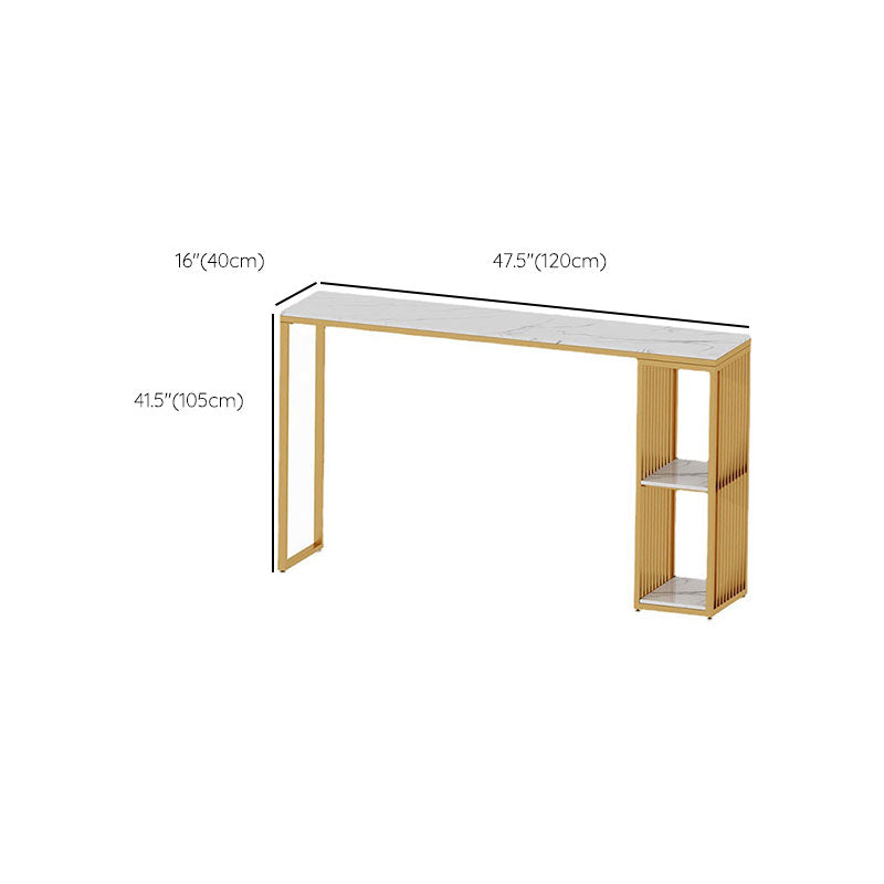 Glam Style Bar Table Set 1/3 Pieces Faux Marble Rectangle Counter Set