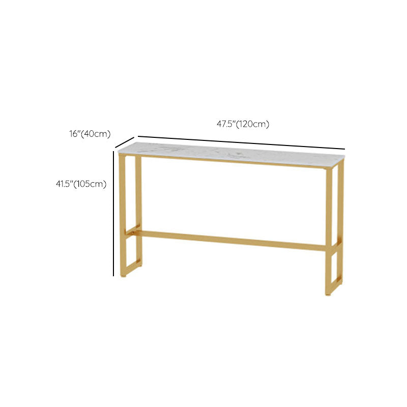 Glam Style Bar Table Set 1/5 Pieces Rectangle Faux Marble Counter Table