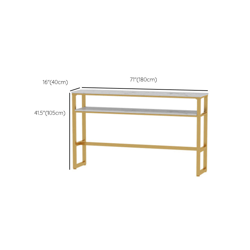 Glam Style Bar Table Set 1/5 Pieces Rectangle Faux Marble Counter Table