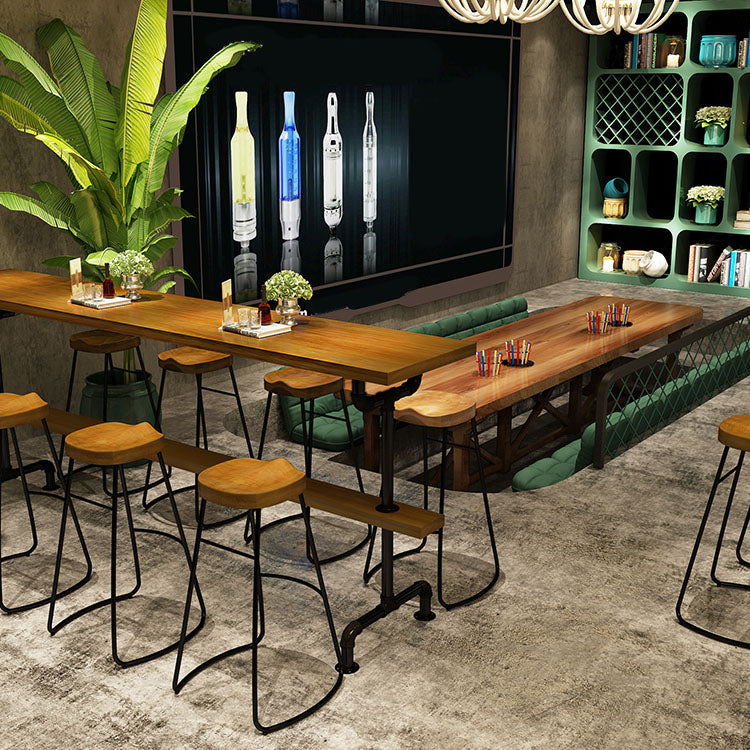 Industrial Style Bar Table 1/2/11 Pieces Rectangle Solid Wood Counter Set