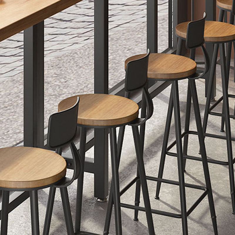 Industrial Style Bar Table 1/7 Pieces Rectangle Solid Wood Counter Set