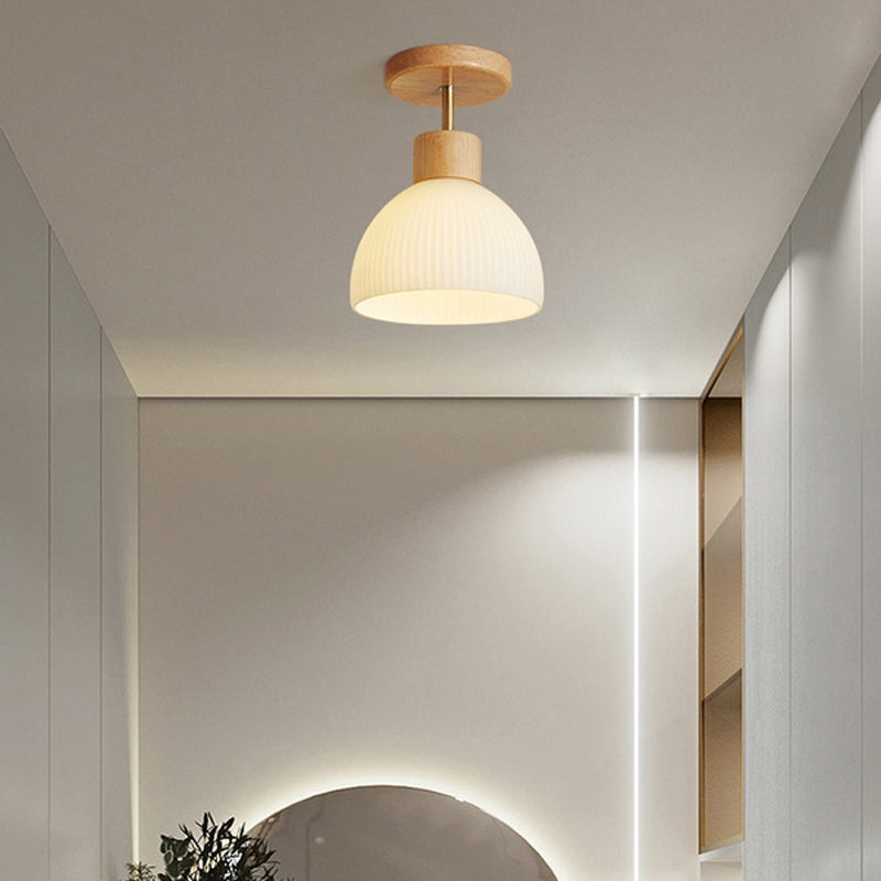 White Shaded Ceiling Light Modern Flush Mount Lighting for Foyer