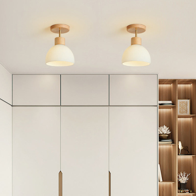White Shaded Ceiling Light Modern Flush Mount Lighting for Foyer