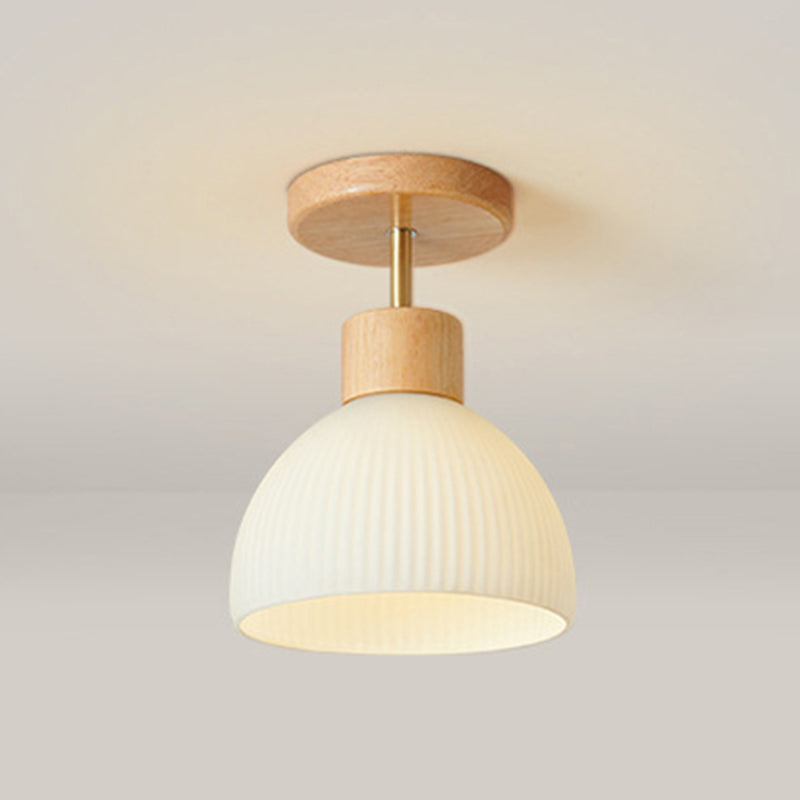White Shaded Ceiling Light Modern Flush Mount Lighting for Foyer
