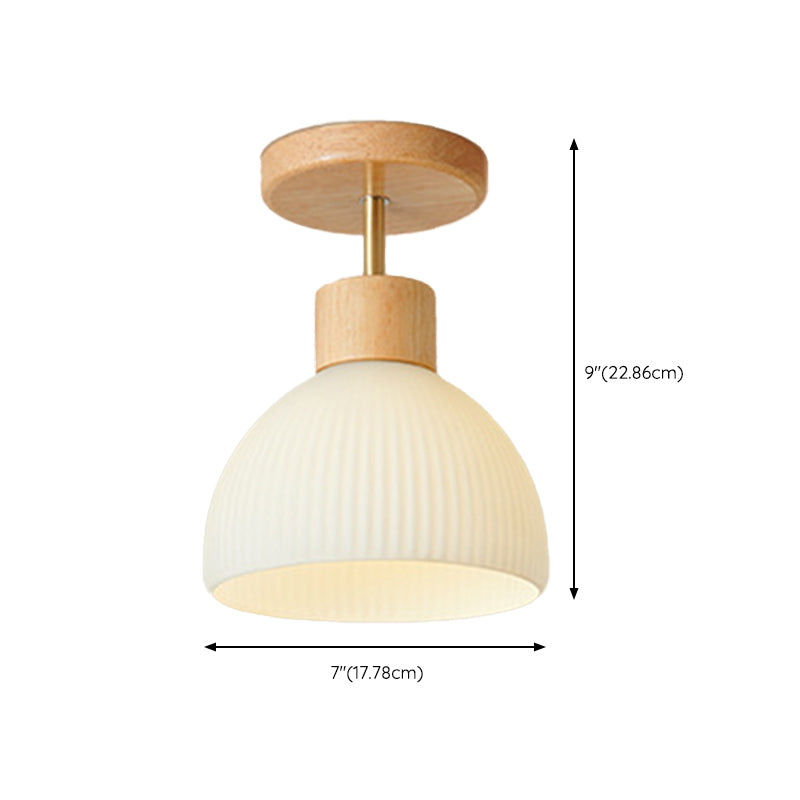 White Shaded Ceiling Light Modern Flush Mount Lighting for Foyer