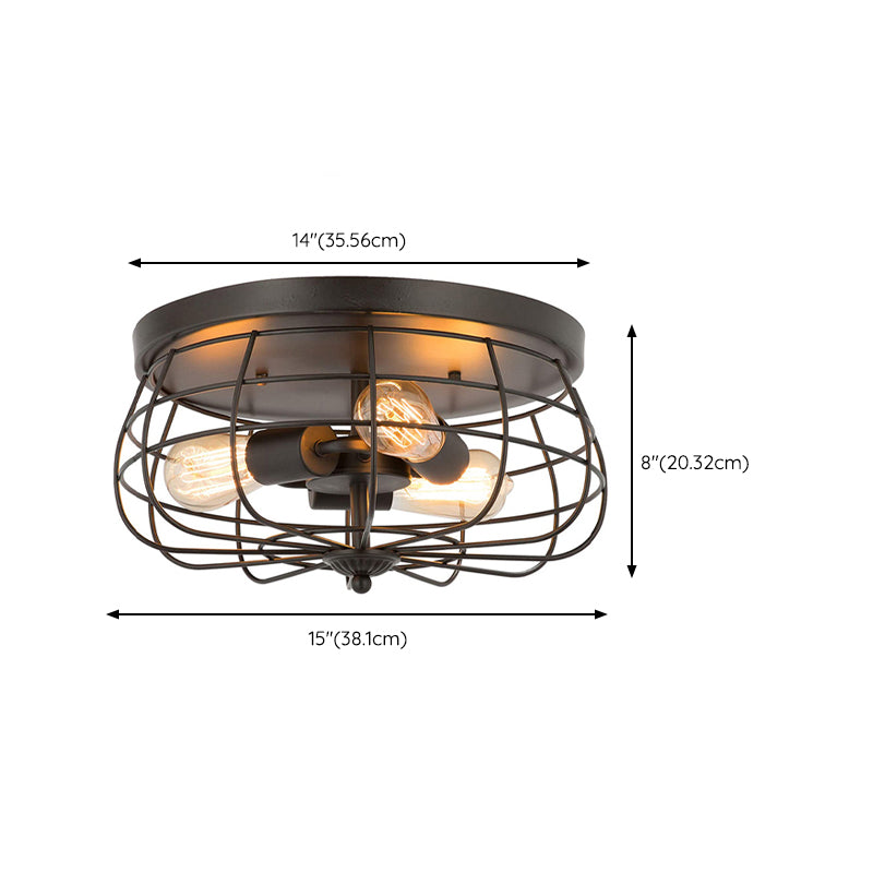 Flush Mount Ceiling Light Industrial Ceiling Mounted Fixture for Living Room