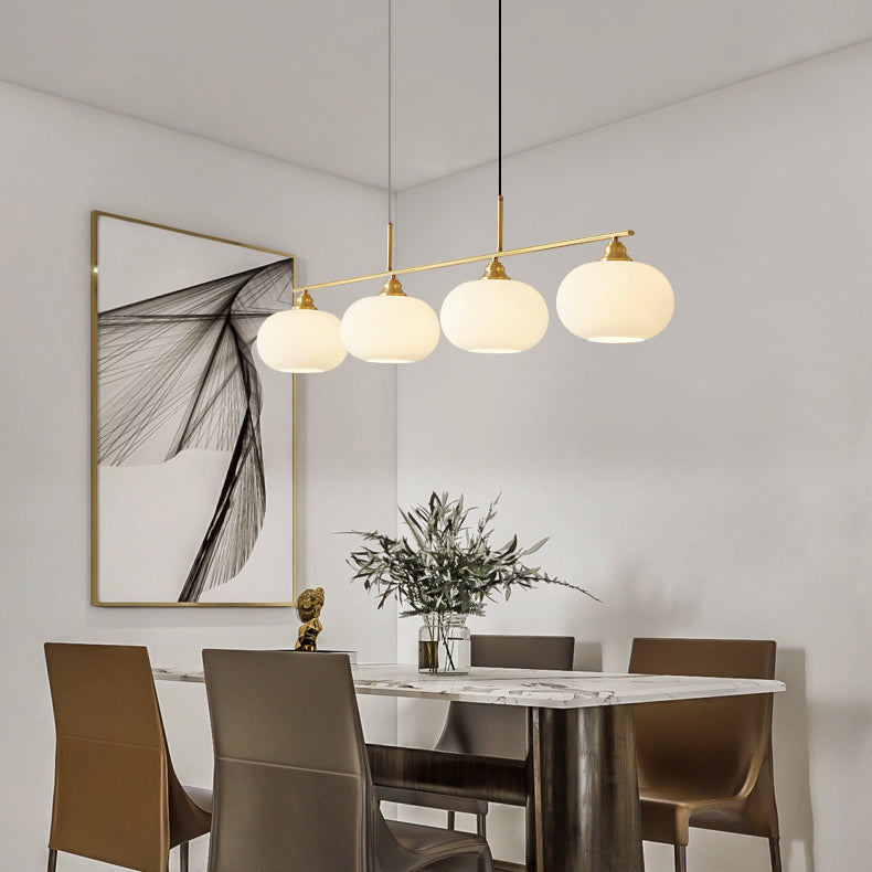 Modern Golden/Black Ceiling Light Metal/Glass Kitchen Island Lighting for Home