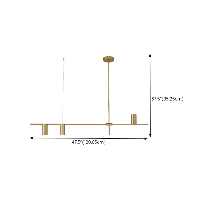 Multiple-Light Cylinder Island Pendant Modern Metal Island Lighting