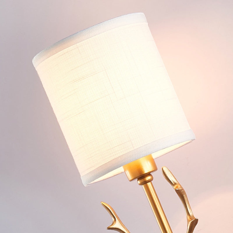 Modern Style Cylinder Shape Wall Light Fabric 1 Light Sconces for Bedroom