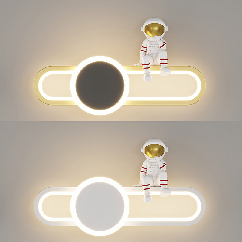 Nordic Style Iron Wall Light Ellipse Shape Wall Lamp for Children's Room (Included Doll)