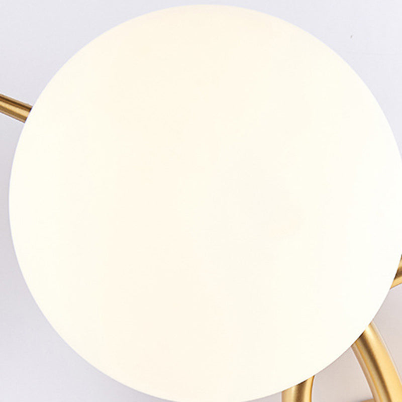 Modern Style Globe Shape Wall Light Glass 2 Light Sconces for Bedroom