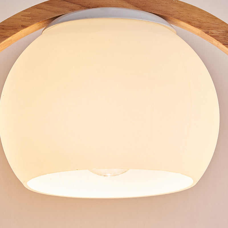 Modernist Wall Sconce Wood and Glass Sconce Light for Bedroom