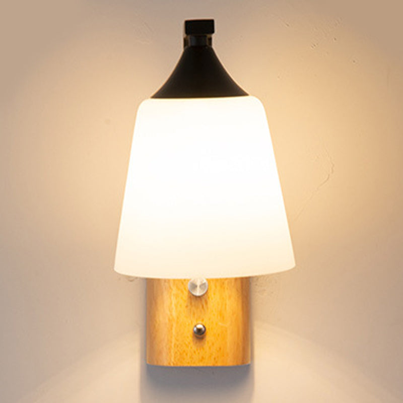 Modern Style Bell Shape Wall Light Glass 1 Light Sconces for Living Room