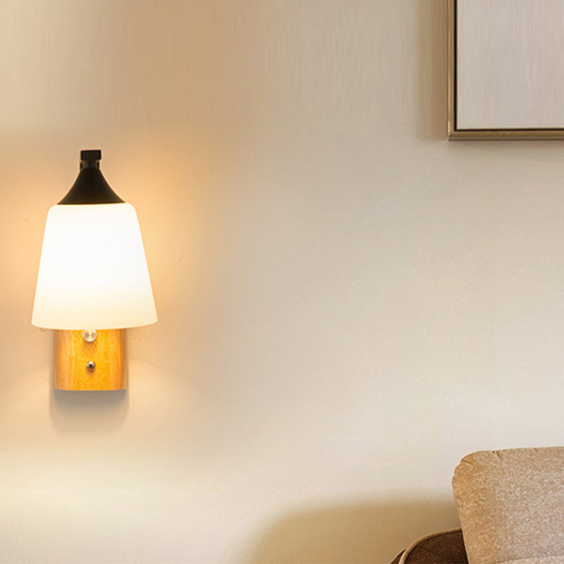 Modern Style Bell Shape Wall Light Glass 1 Light Sconces for Living Room