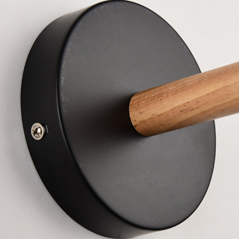 Nordic Wall Sconce Tapered Sconce Light with Metal and Wood for Bedroom