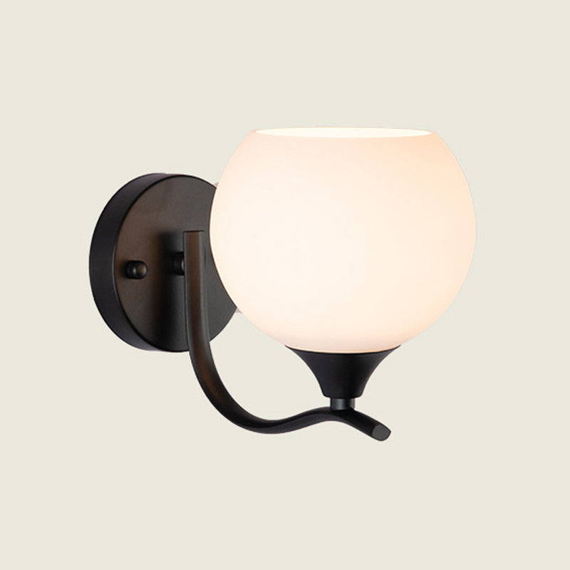 Modern Style Globe Shape Wall Light Glass Sconces for Bedroom