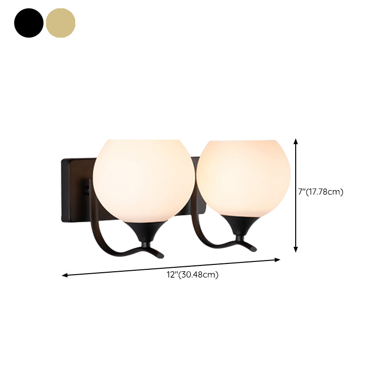 Modern Style Globe Shape Wall Light Glass Sconces for Bedroom