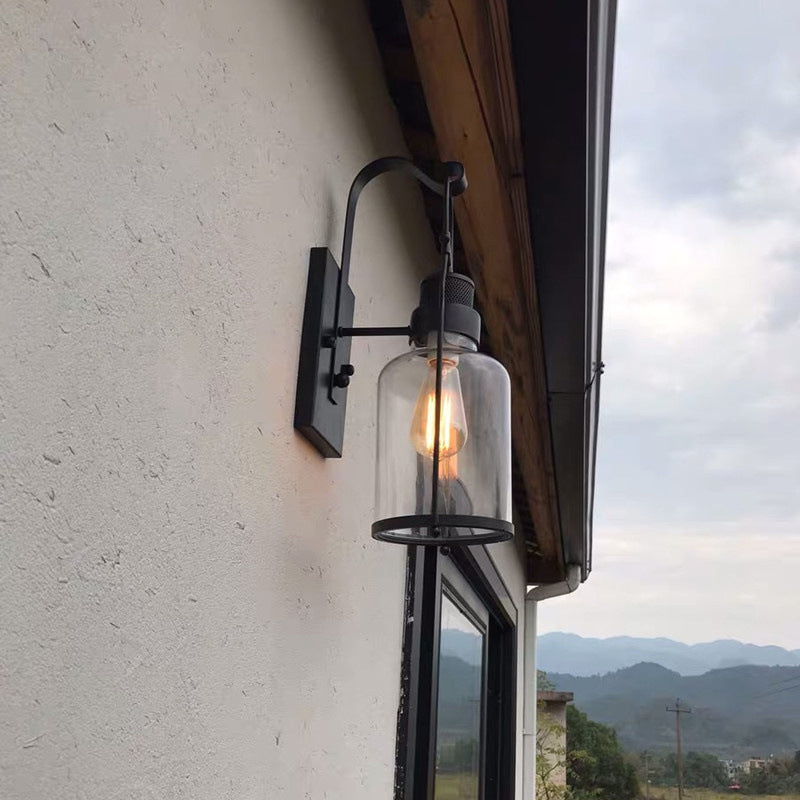 Cylinder Shape Wall Lamp Industrial Style Metal 1 Light Wall Sconce for Living Room