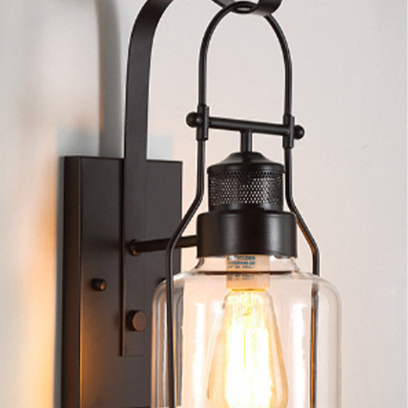 Cylinder Shape Wall Lamp Industrial Style Metal 1 Light Wall Sconce for Living Room