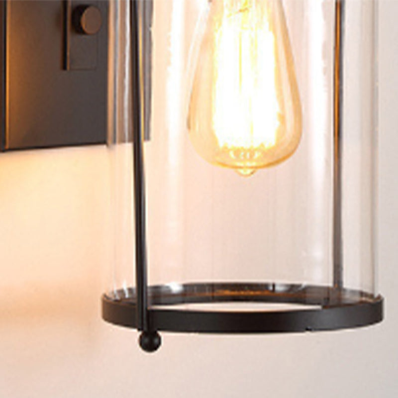 Cylinder Shape Wall Lamp Industrial Style Metal 1 Light Wall Sconce for Living Room